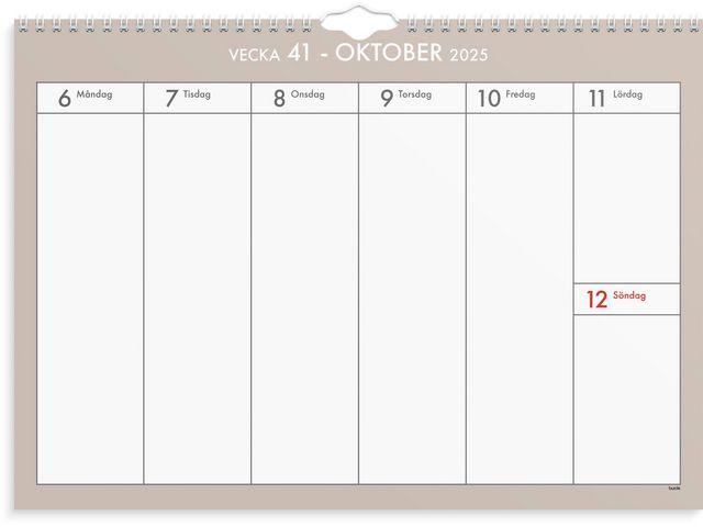 Väggkalender Veckoplan 25/26